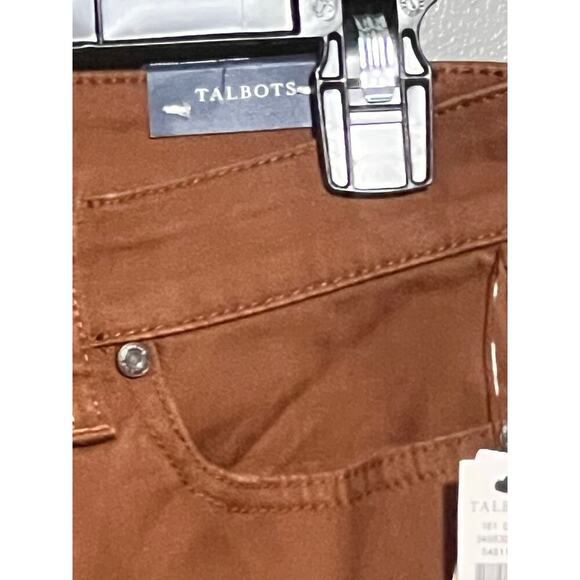 NWT Talbots Slim Ankle Jean Brown Size 4 Cotton Mix Soft Comfortable - Picture 5 of 8